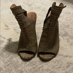 Joie snakeskin booties